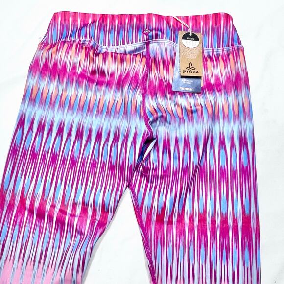 Prana Roxanne Leggings Women Medium Mid Rise Fitted Pink Blue White New - Picture 5 of 6